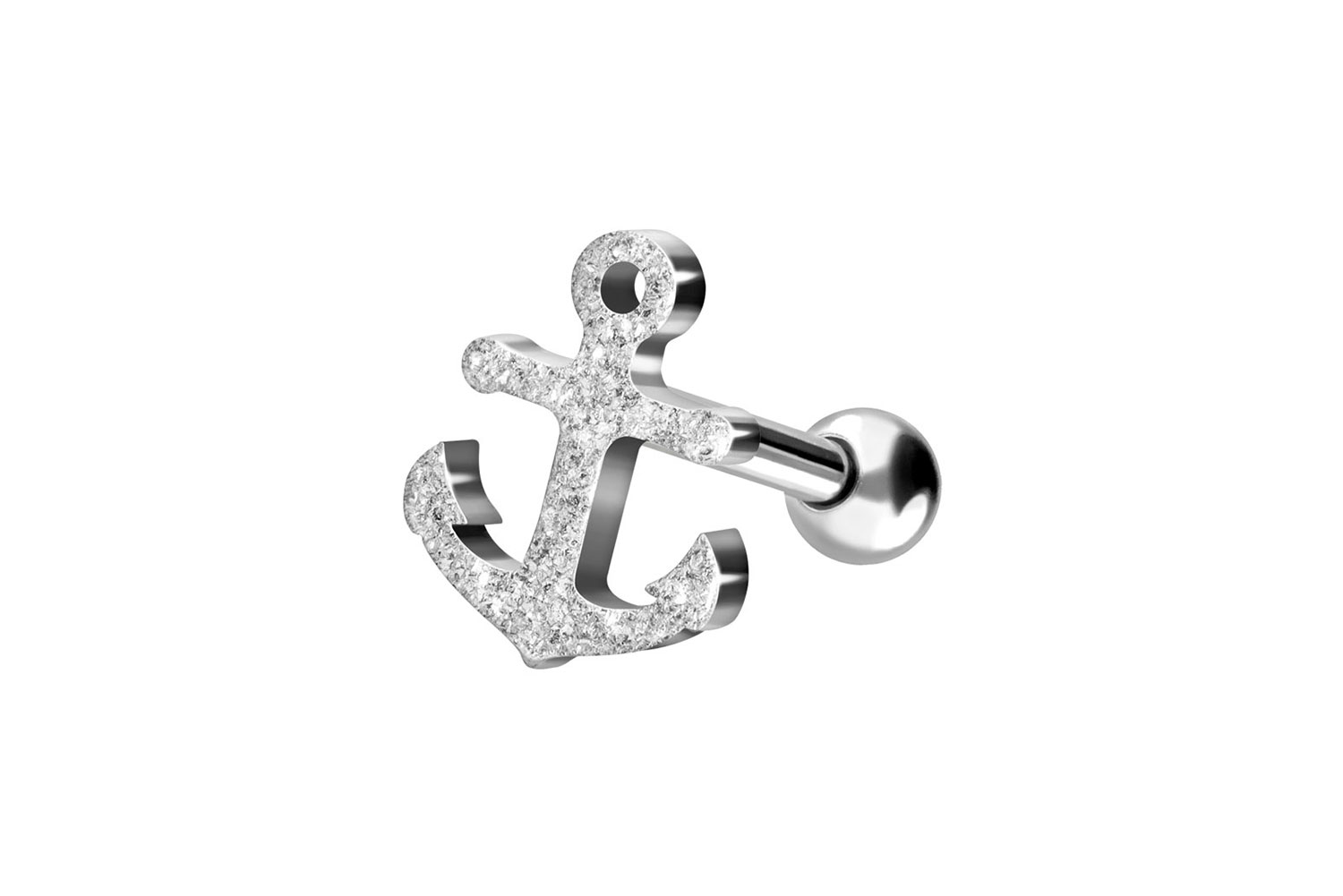 Chirurgenstahl Ohrpiercing ANKER + DIAMANTOPTIK